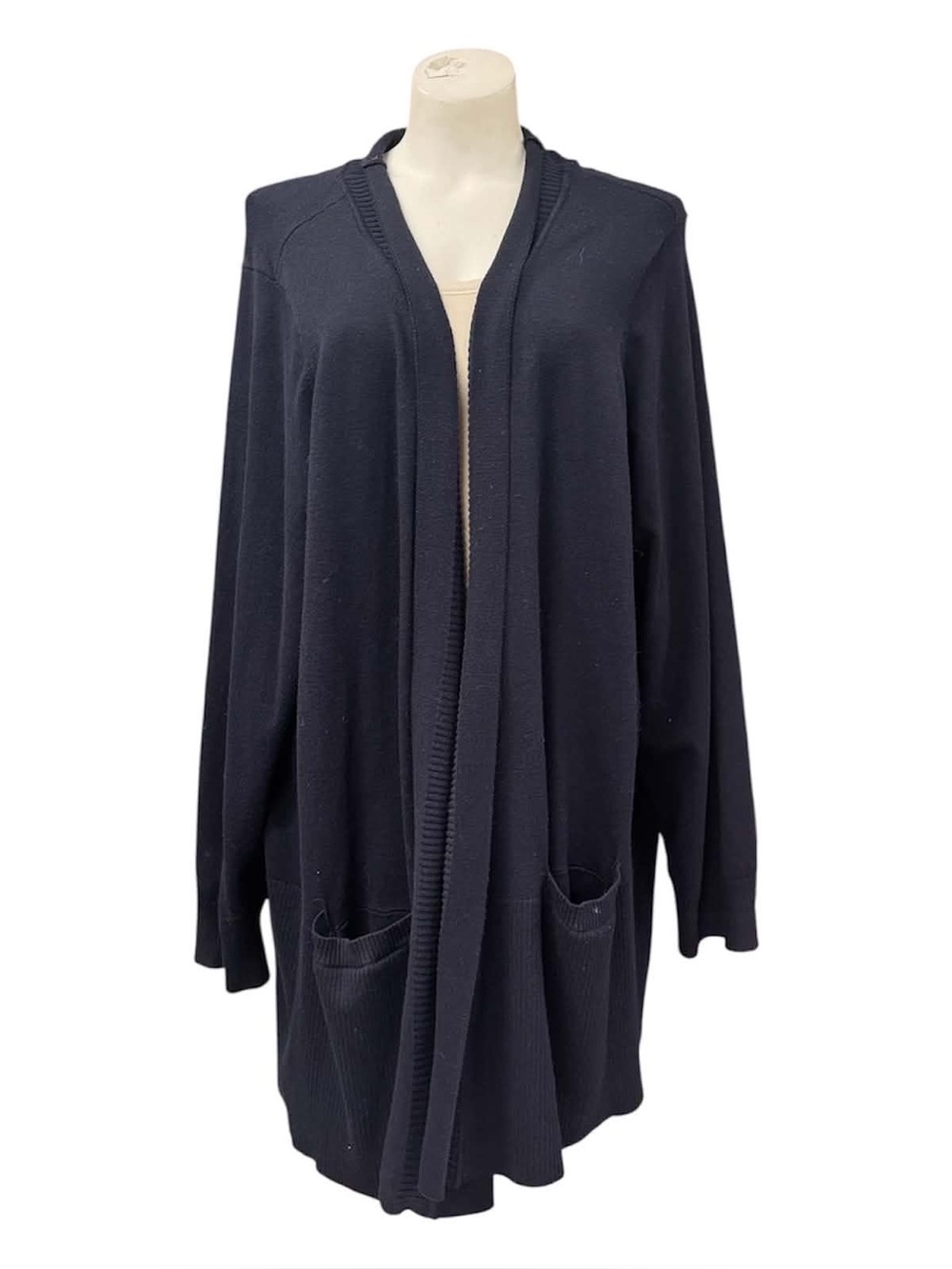 99 Jane Street Open-Front Long Cardigan Sweater - Black Size 3X